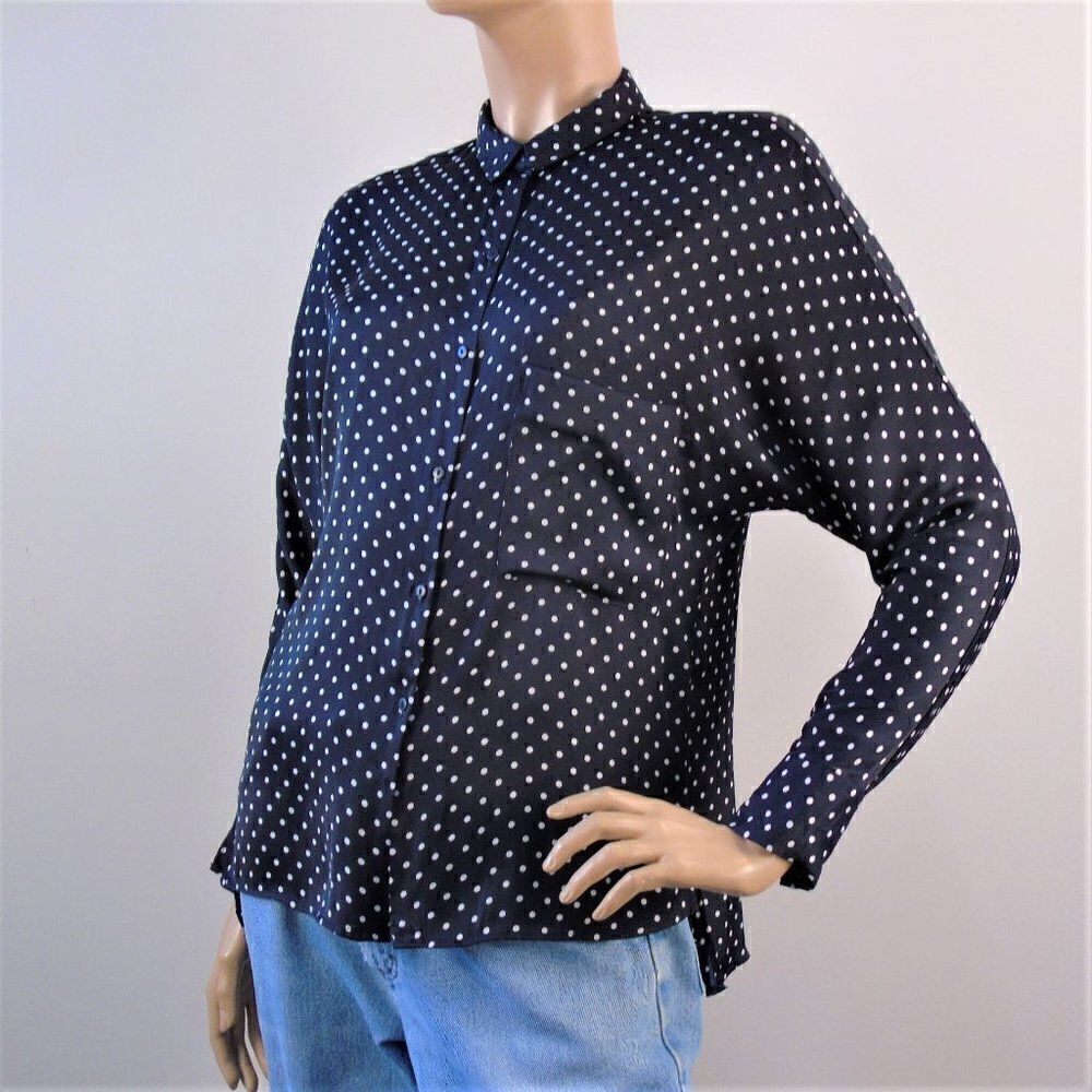 Zara Trafaluc Polka Dot Long Sleeve Shirt